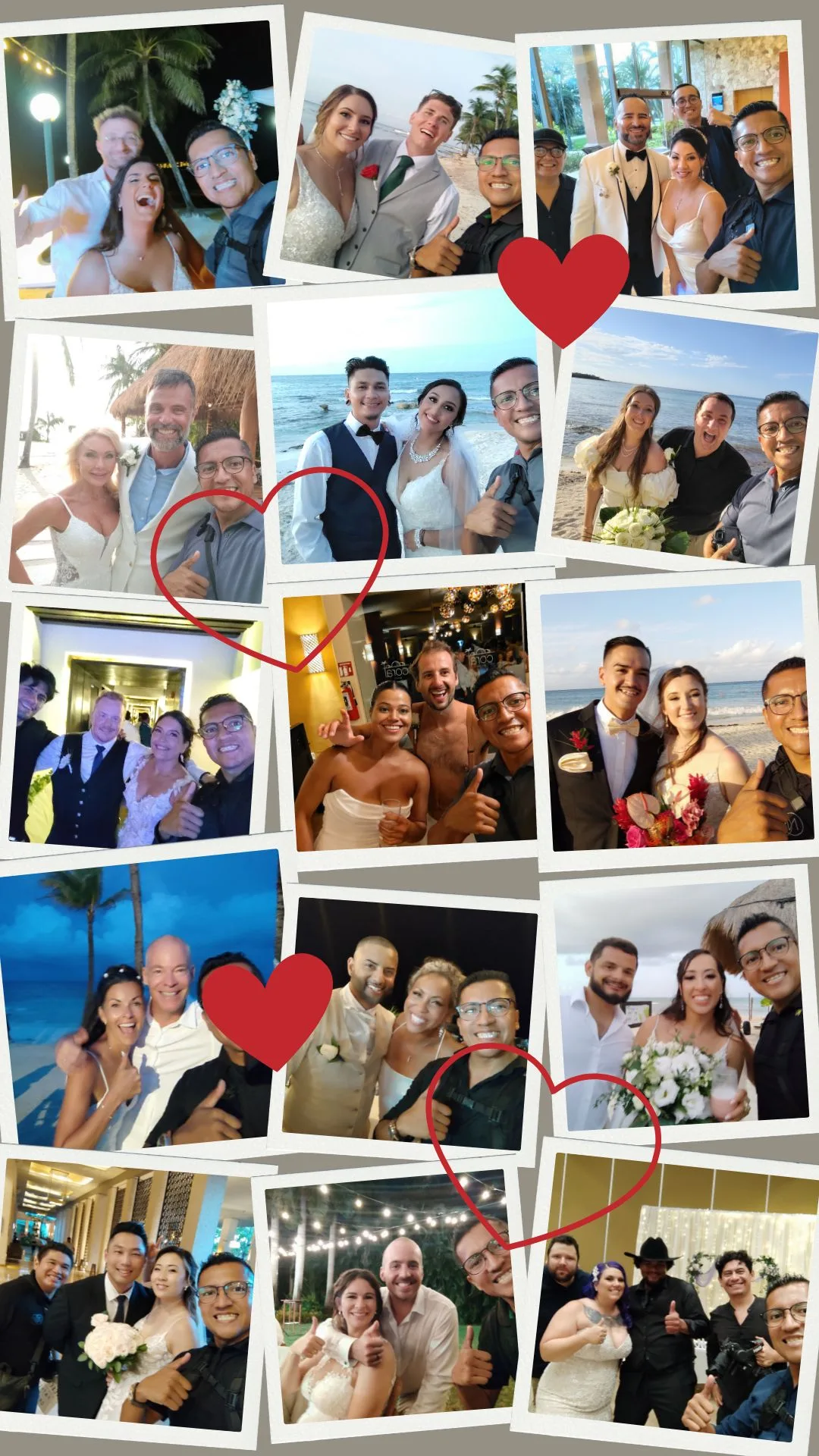 Historia de Instagram Novios Collage de fotos Gris