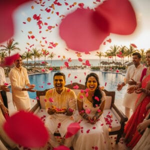 indu wedding in cancun haldi ceremony