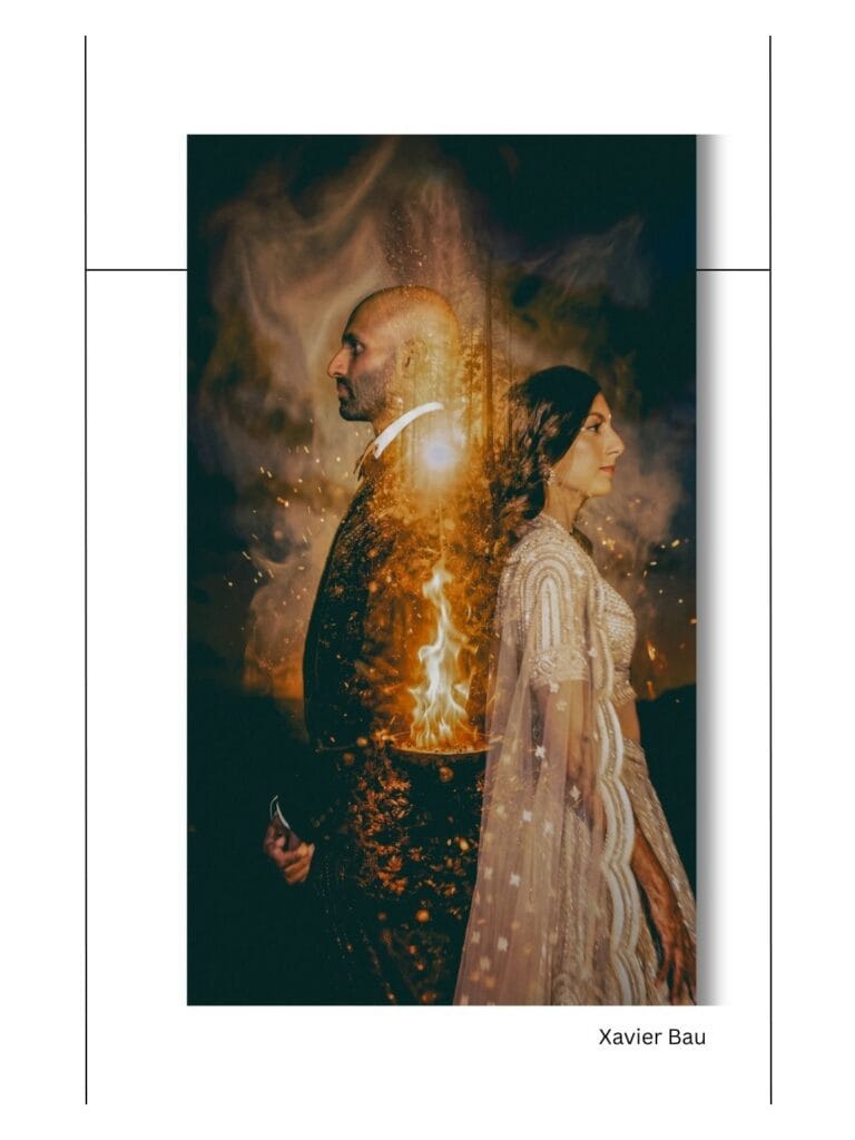 South Asian bride golden lehenga detail, Hindu wedding photography Cancún